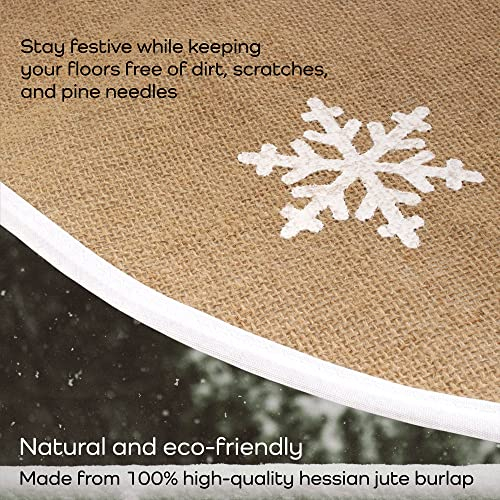 Foto 7 pulgar | Falda Redonda De Bambú Para Árbol De Navidad, Diseño De Copos De Nieve, 31 Cm - Venta Internacional.