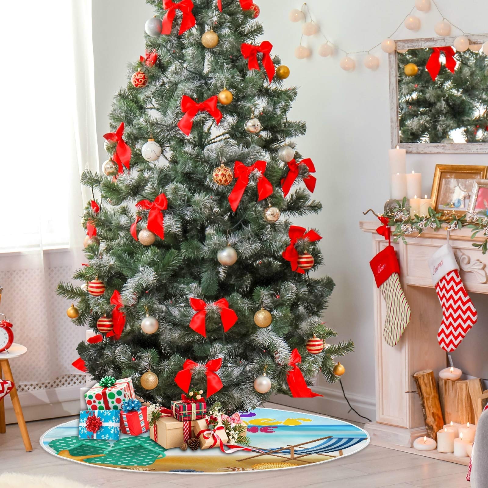 Foto 5 pulgar | Falda De Árbol De Navidad Alaza, Grande, 120 Cm De Diámetro, Poliéster - Venta Internacional.