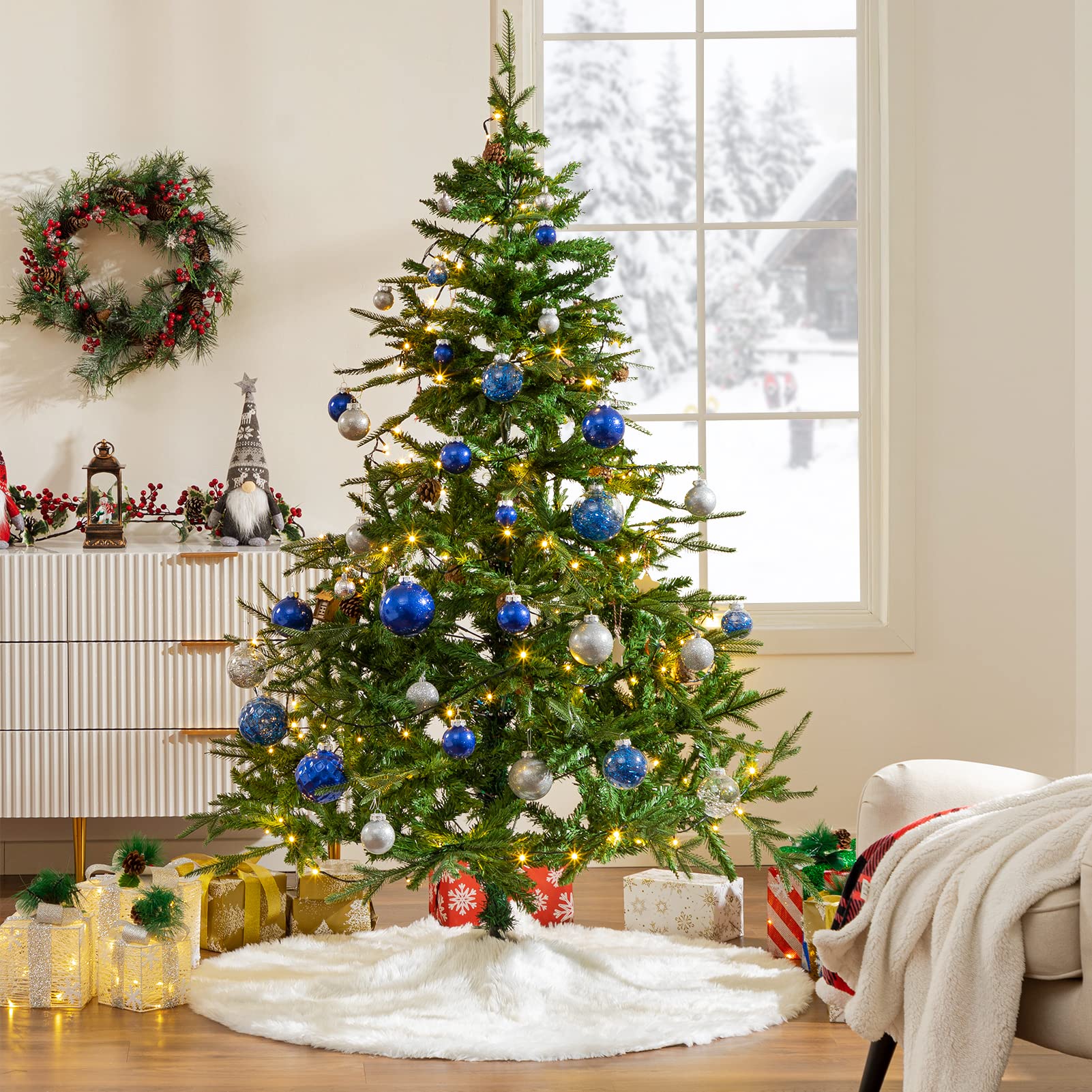 Foto 7 pulgar | Falda Hblife Para Árbol De Navidad, Color Blanco, 76 Cm, Doble Piel Sintética - Venta Internacional.