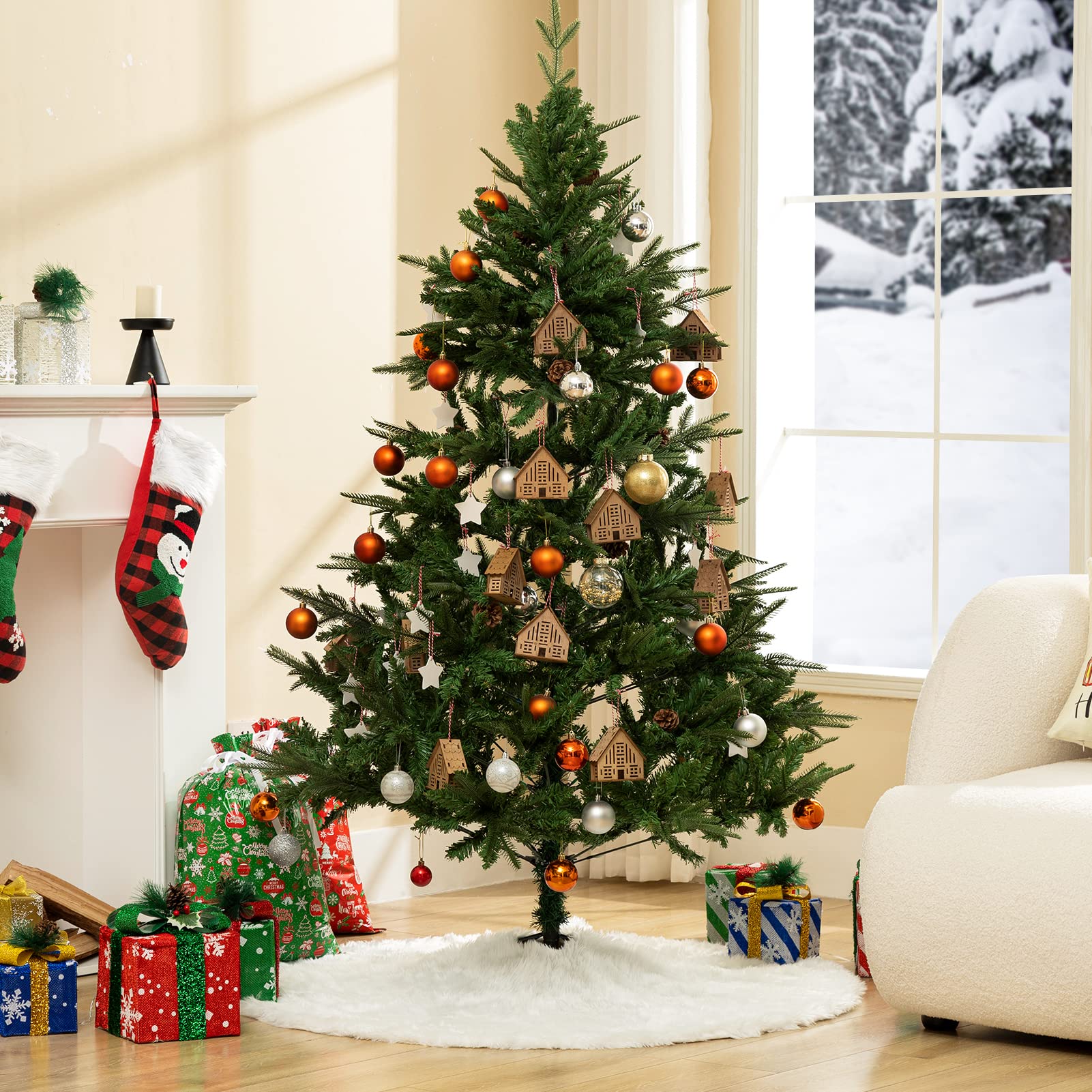 Foto 8 pulgar | Falda Hblife Para Árbol De Navidad, Color Blanco, 76 Cm, Doble Piel Sintética - Venta Internacional.