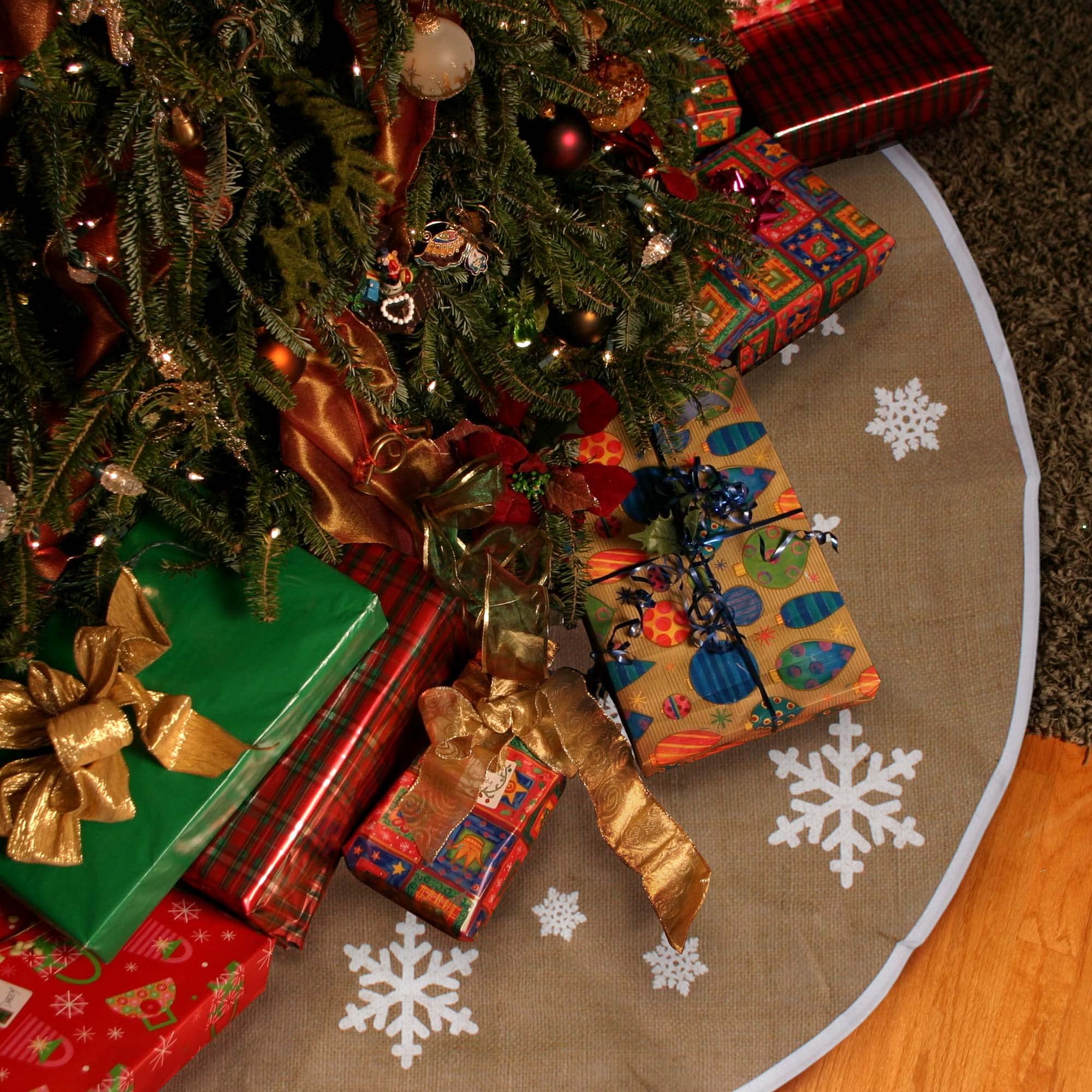 Foto 5 pulgar | Faldón para Árbol de Navidad Edición Copo de Nieve Yute - Venta Internacional
