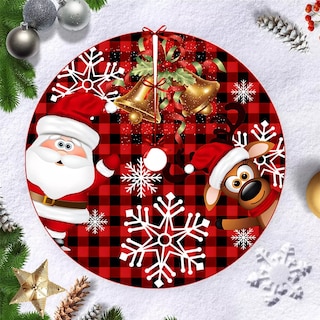 Foto 5 | Cubierta de Árbol Navidad Falda Pie Santa Claus Rojo