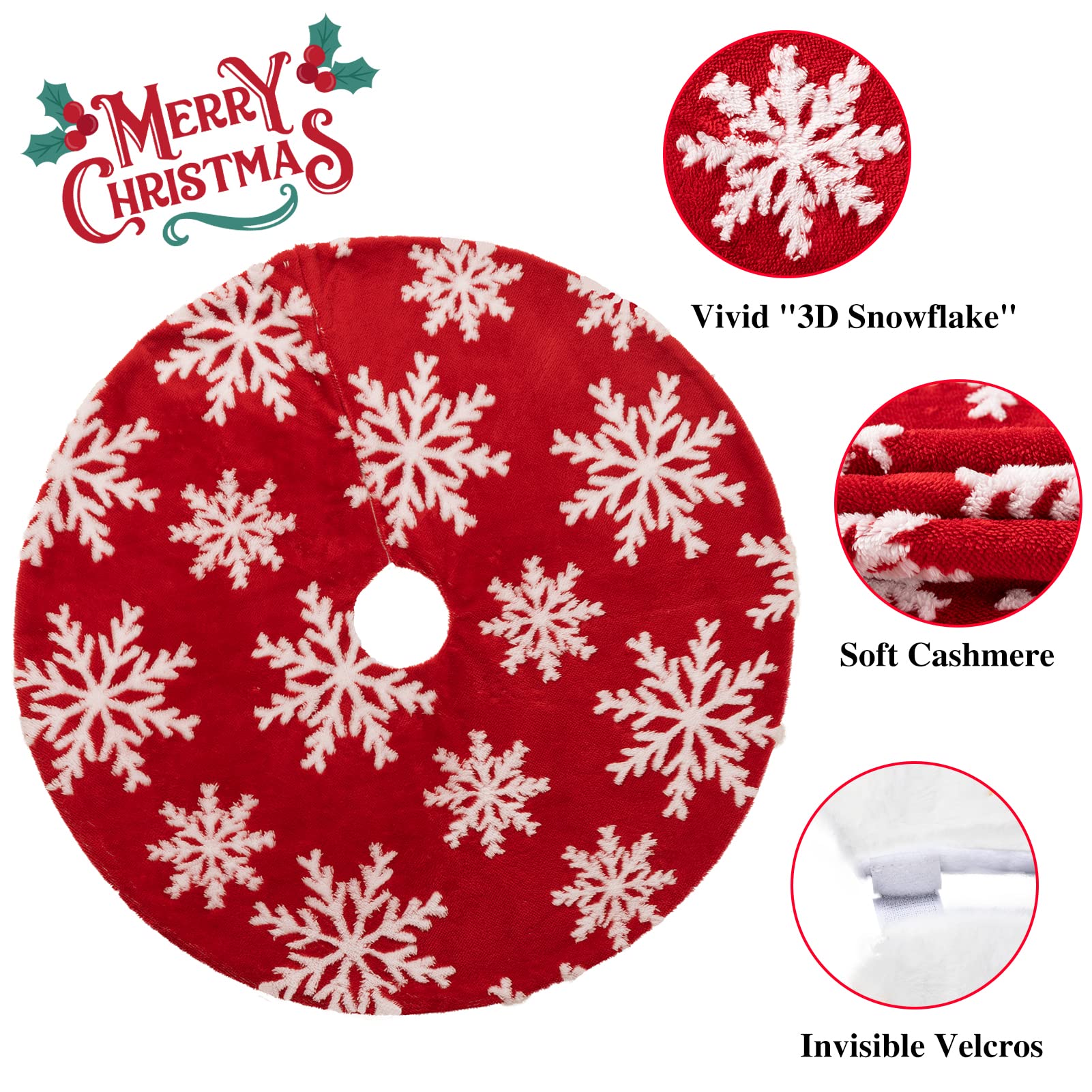 Foto 3 pulgar | Falda Para Árbol De Navidad Hblife, 90 Cm, Doble Capa, Cachemir - Venta Internacional.