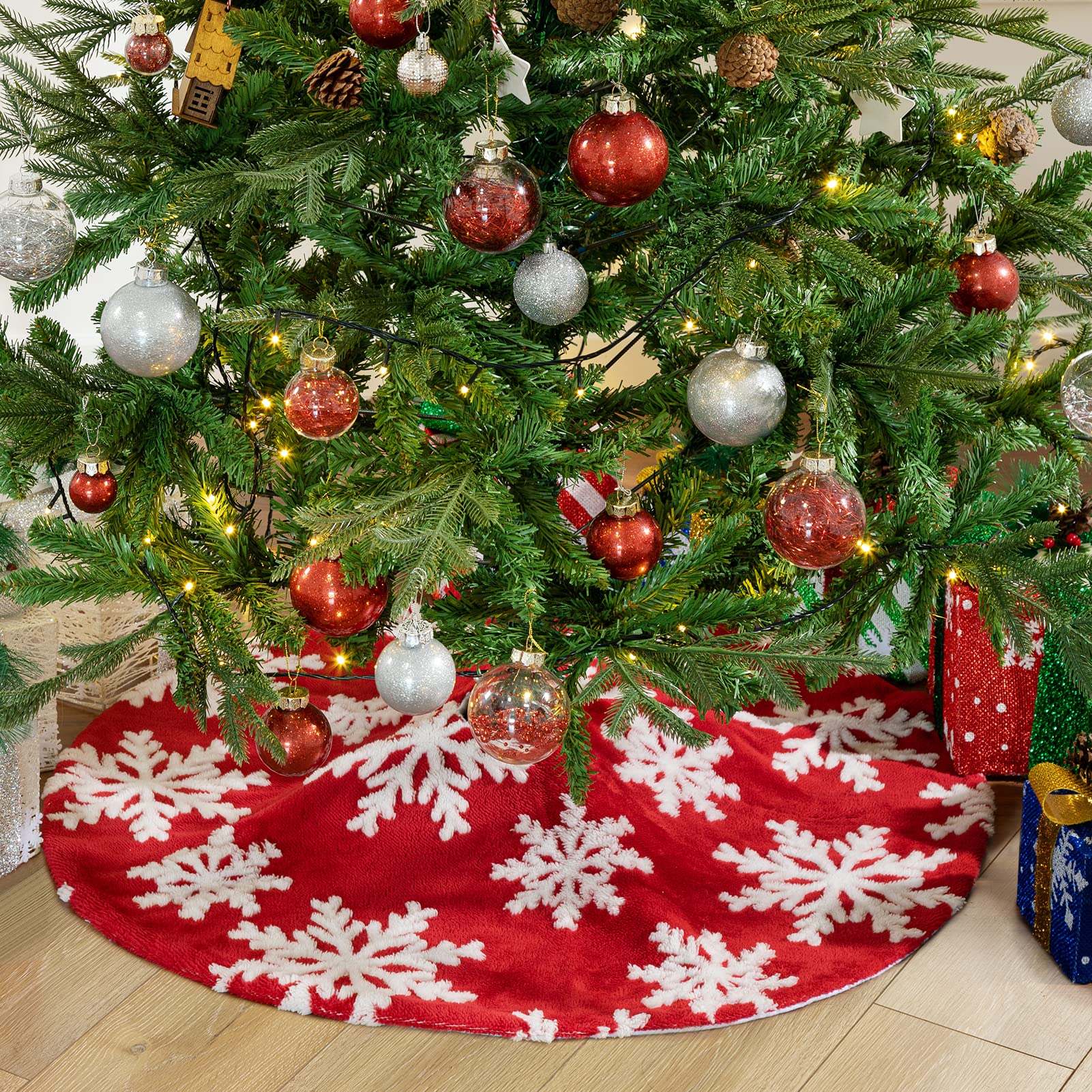 Foto 3 | Falda Para Árbol De Navidad Hblife, 90 Cm, Doble Capa, Cachemir - Venta Internacional.
