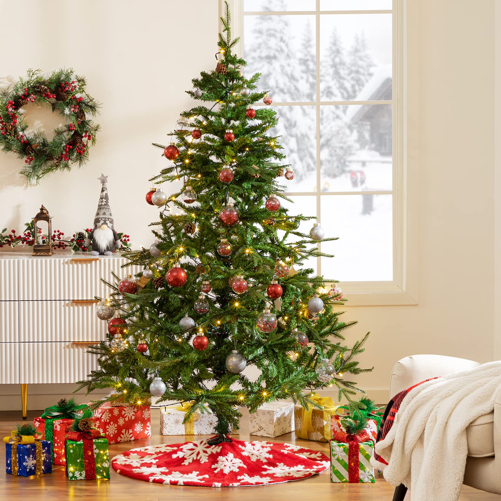 Foto 5 | Falda Para Árbol De Navidad Hblife, 90 Cm, Doble Capa, Cachemir - Venta Internacional.