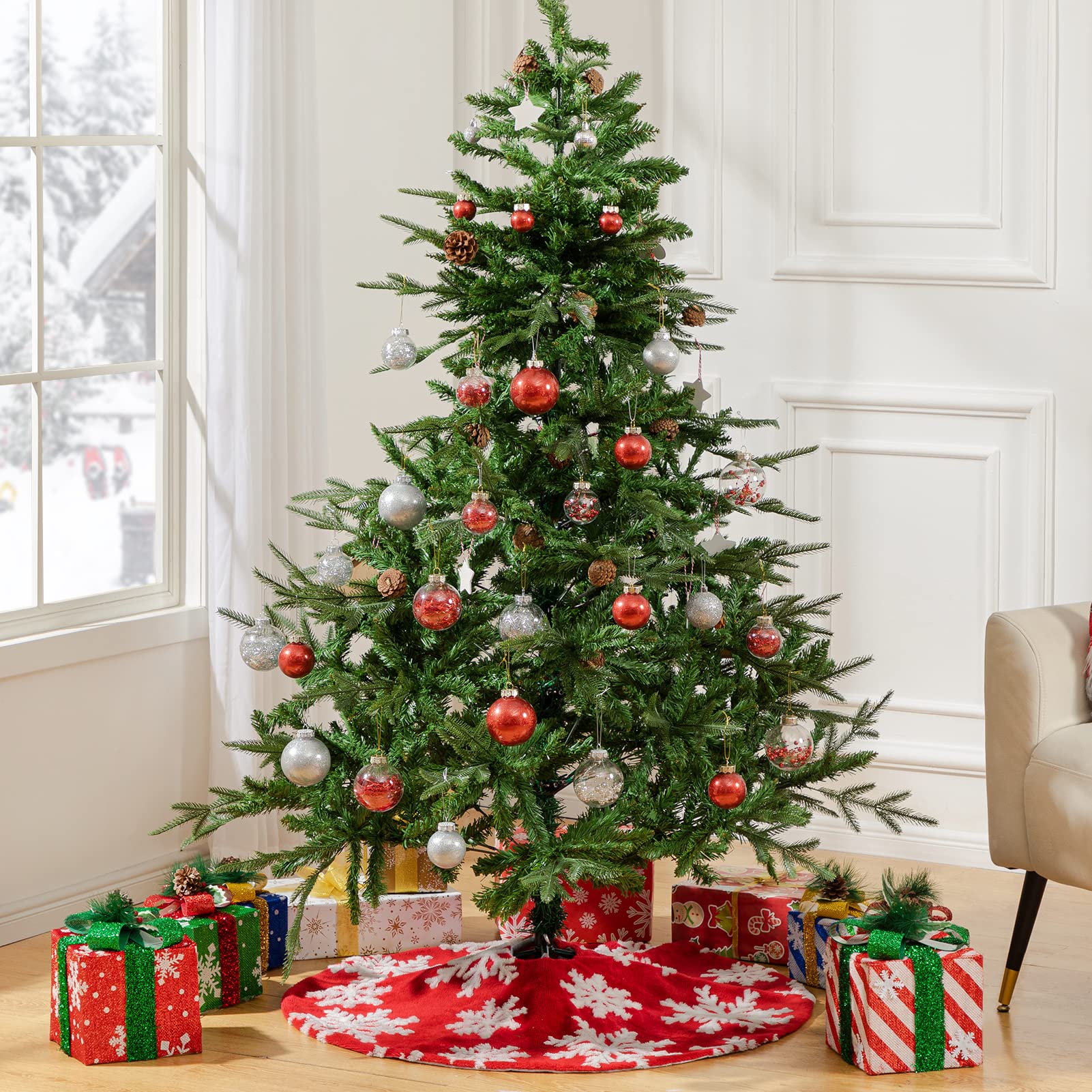 Foto 7 pulgar | Falda Para Árbol De Navidad Hblife, 90 Cm, Doble Capa, Cachemir - Venta Internacional.