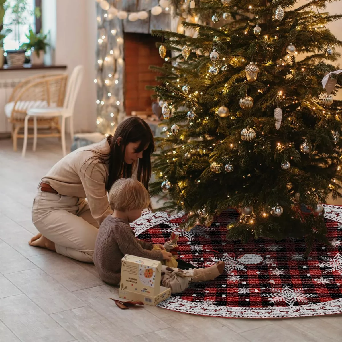 Foto 2 | Falda para Árbol Estrellas Blancas