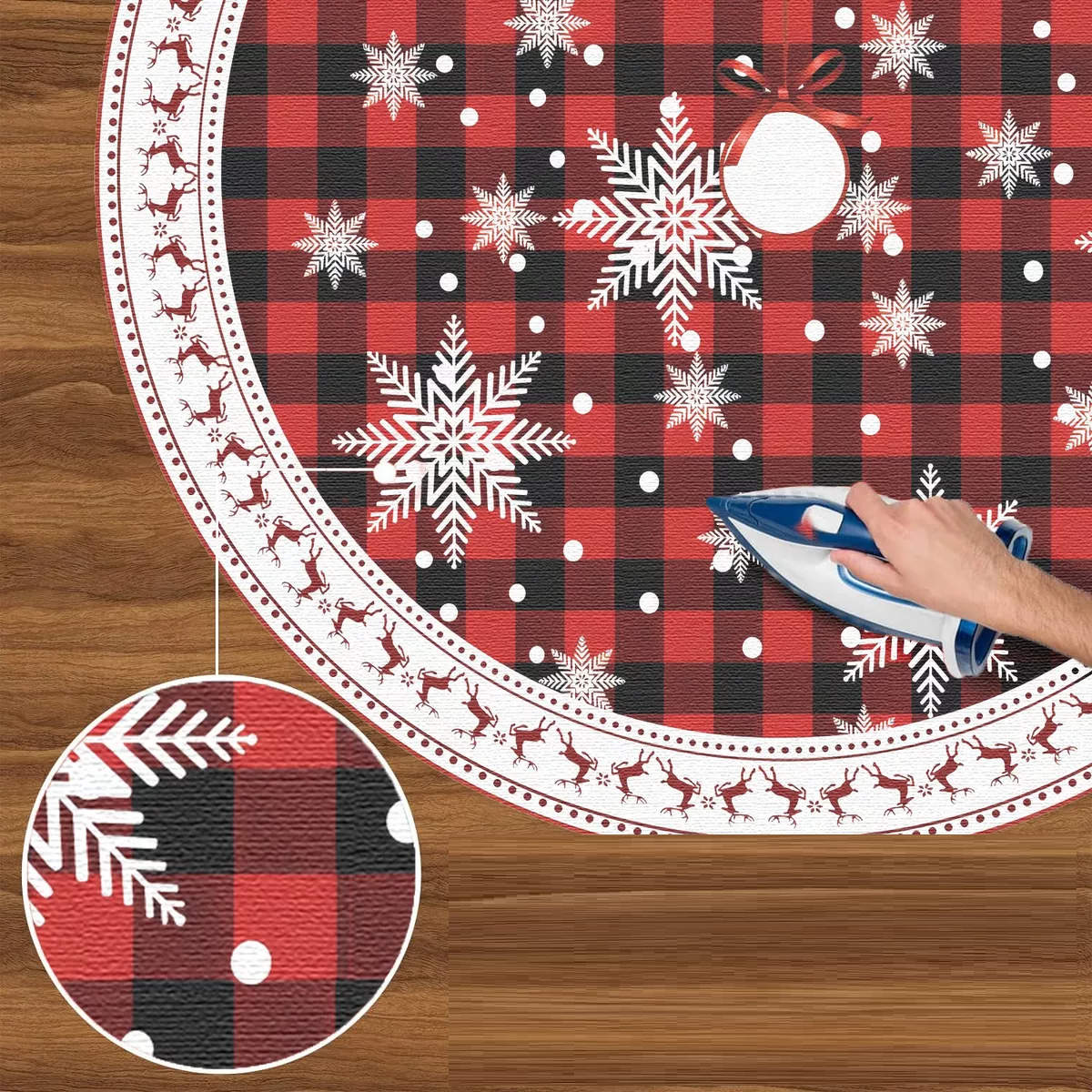 Foto 4 pulgar | Falda para Árbol Estrellas Blancas