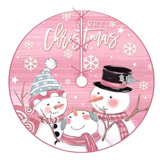 Foto 1 | Falda Para Árbol De Navidad Decoración Muñeco De Nieve 123 Cm, Rosa