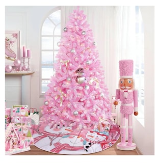 Foto 3 | Falda Para Árbol De Navidad Decoración Muñeco De Nieve 123 Cm, Rosa