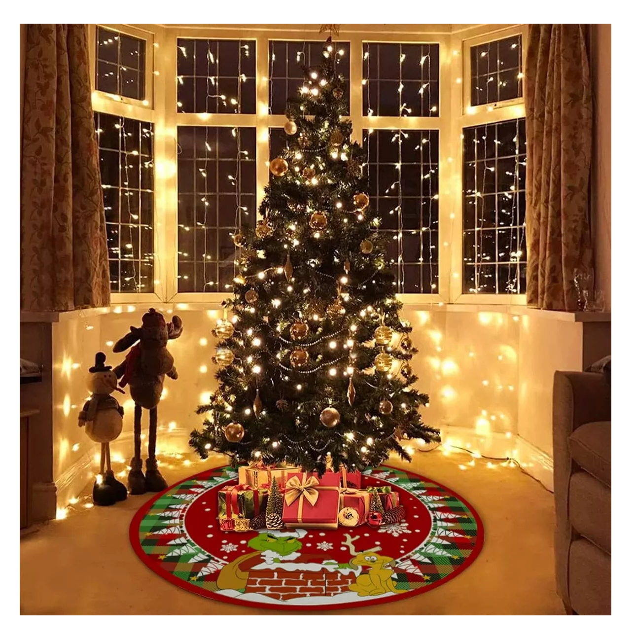 Foto 4 | Falda Para Pie De Arbol Colorido Decoración, Cubierta Del Árbol Navidad