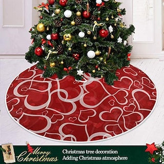 Foto 6 | Falda para Árbol de Navidad Qilmy Love Heart Doble Capa 90 cm - Venta Internacional