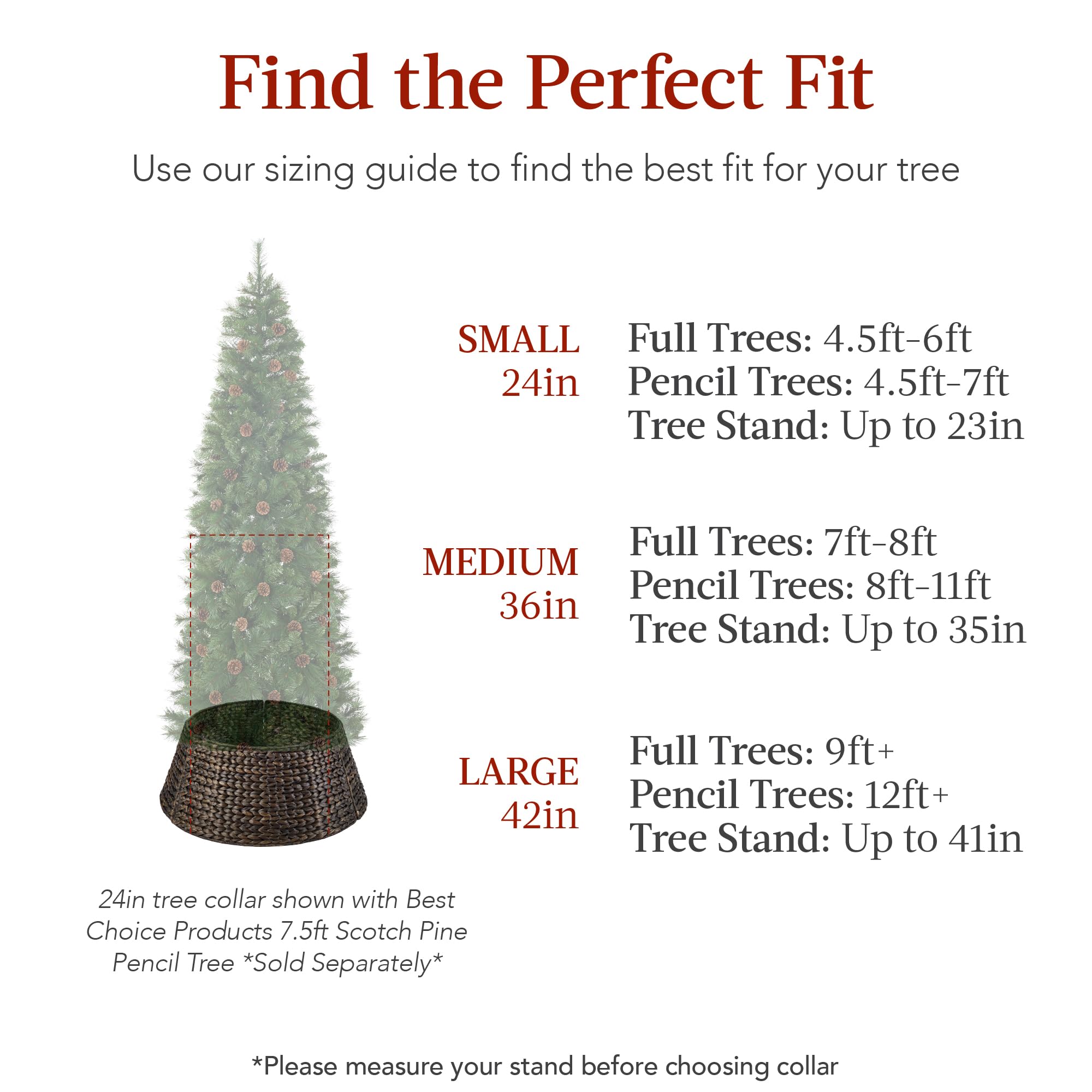 Foto 3 pulgar | Collar para Árbol de Navidad Best Choice Products Jacinto Tejido 24 Pulgadas - Venta Internacional