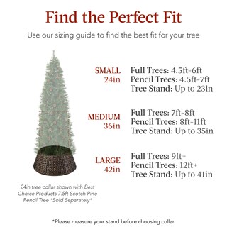 Foto 2 | Collar para Árbol de Navidad Best Choice Products Jacinto Tejido 24 Pulgadas - Venta Internacional