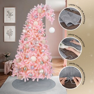 Foto 6 | Pie De Árbol De Navidad Esquimal Tejido Falda Pino Gris 122 Cm