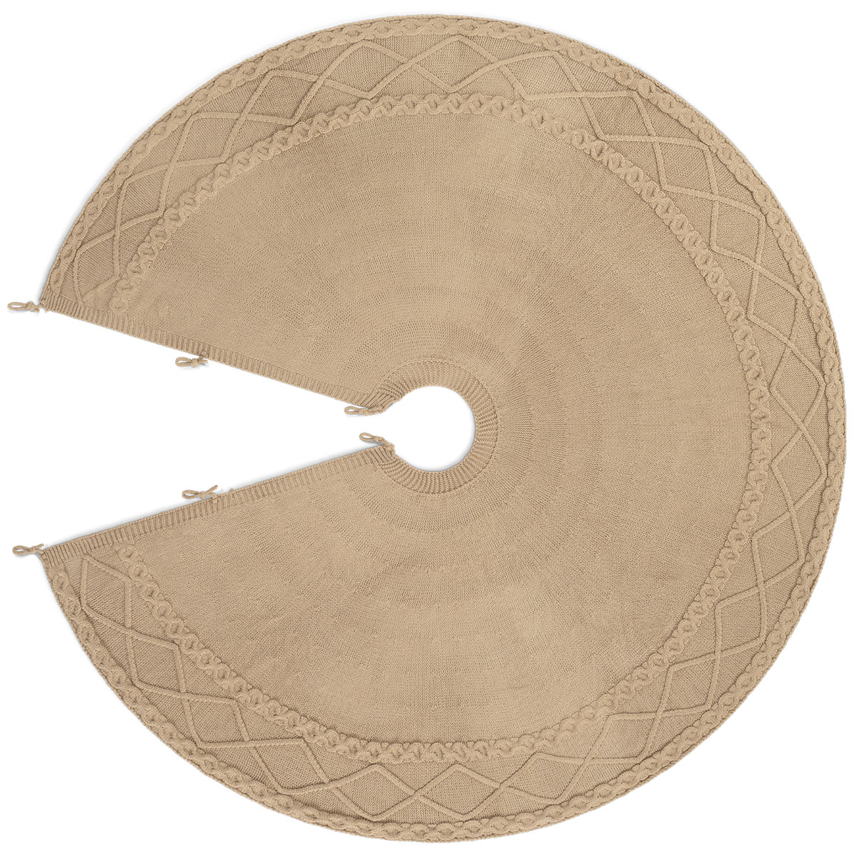 Foto 2 pulgar | Pie De Árbol De Navidad Esquimal Tejido Falda Pino Khaki 122 Cm