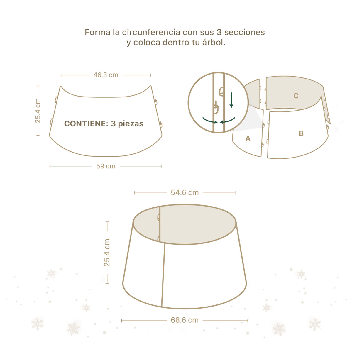 Foto 5 | Pie De Árbol De Navidad Esquimal Collar Metálico Plateado 68.6 Cm