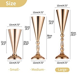 Foto 5 | Venta Internacional- Juego de Jarrones de Boda Dorados 10 Piezas 16.5''