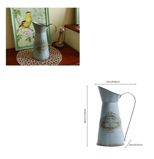 Foto 3 | Jarrón Rústico De Decoración De Alto Galvanizado Azul