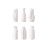Jarrones de Cerámica Blancos para Decoración Moderna del Hogar 6 piezas