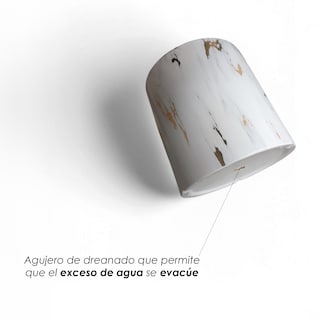 Foto 7 | Ilios Innova | Maceta De Cerámica Con Plato De Base Estilo Marmol