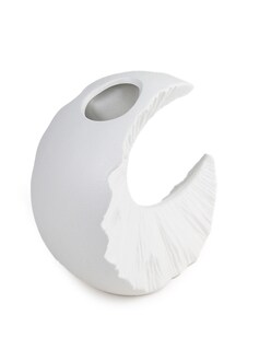 Foto 5 | Jarrón en Forma de Media Luna Blanca Florero de Cerámica Decorativo Simple y Elegante para Hogar u Oficina