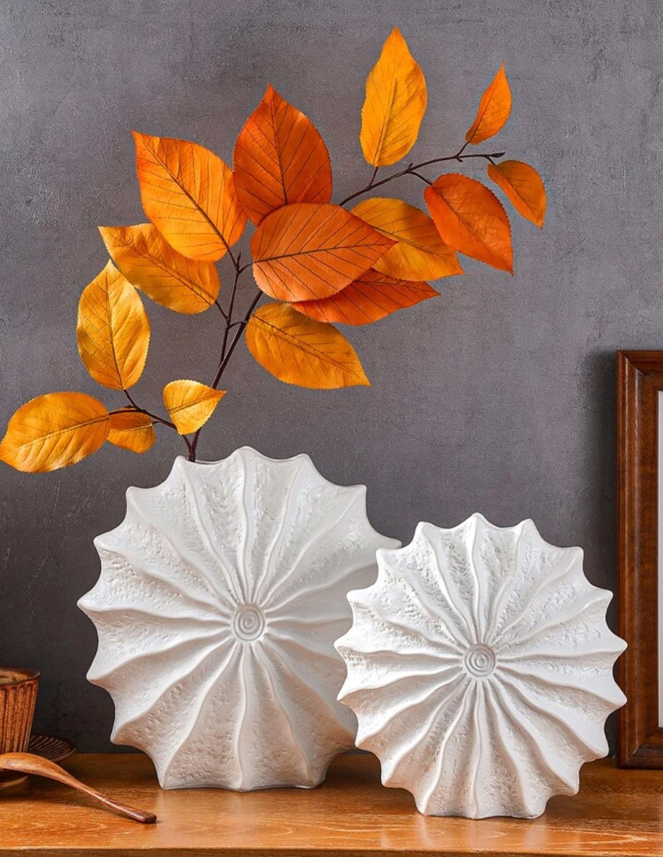 Foto 4 pulgar | Jarrón de Cerámica con Forma de Concha Florero Boho Hecho a Mano en Estilo Costero para Decoración del Hogar Id