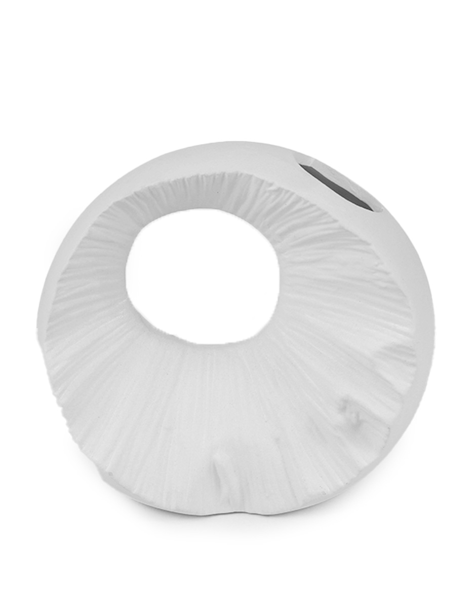 Foto 4 | Jarrón Decorativo de Cerámica Circular Blanco con Textura Florero Moderno Boho para Sala Dormitorio u Oficina I