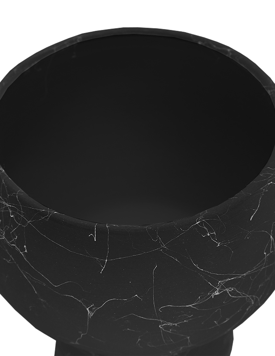 Foto 4 pulgar | Maceta De Cerámica Estilo Mármol Negro