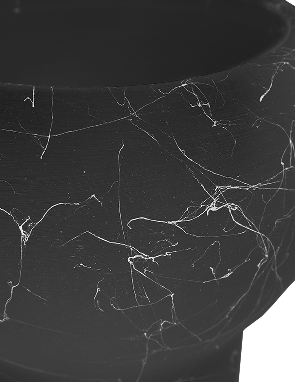 Foto 5 pulgar | Maceta De Cerámica Estilo Mármol Negro