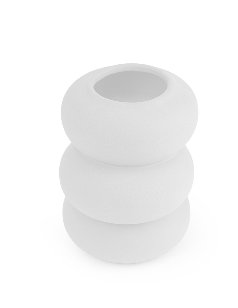 Foto 4 pulgar | Florero De Cerámica Circular Moderno Blanco
