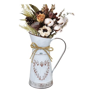 Foto 1 | Jarrón De Metal Galvanizado Para Flores Estilo Vintage Eo Safe Imports Esi-19460 Blanco
