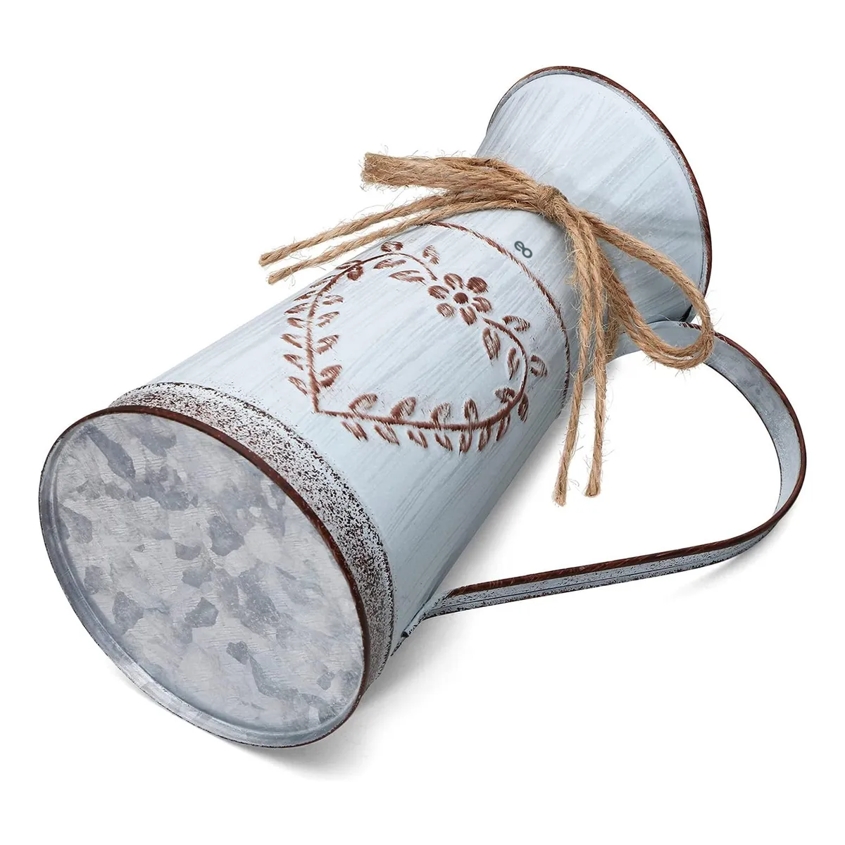 Foto 4 pulgar | Jarrón De Metal Galvanizado Para Flores Estilo Vintage Eo Safe Imports Esi-19460 Blanco