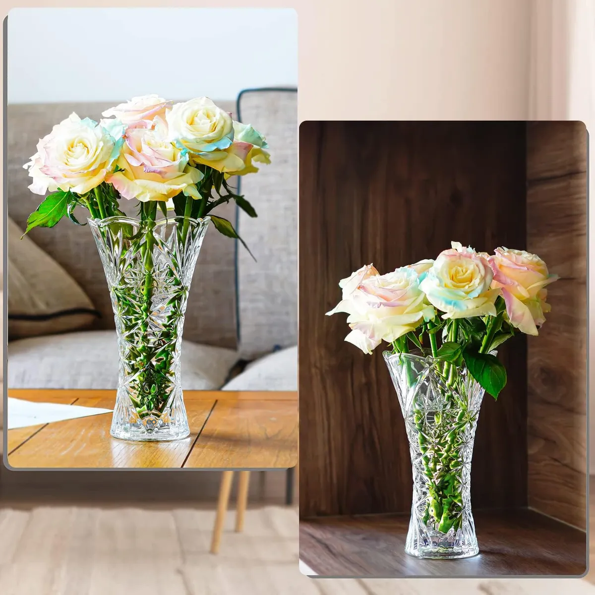 Foto 4 pulgar | Floreros De Cristal Jarron Vidrio Adornos Decoracion 19*12cm Eo Safe Imports Esi-19459 Transparente