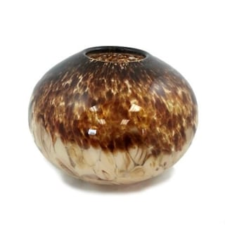 Foto 1 | Jarrón Manhattan Chic Umbre Glass Art 25 Cm Redondo Color Café Crema - Venta Internacional.