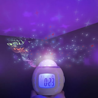 Foto 2 | Reloj Despertador Eo Safe Imports Esi-6467 color Blanco con Proyección de Estrellas para Niños