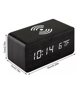 Foto 2 | Reloj Despertador Digital Led Belug con Carga Inalámbrico color Negro