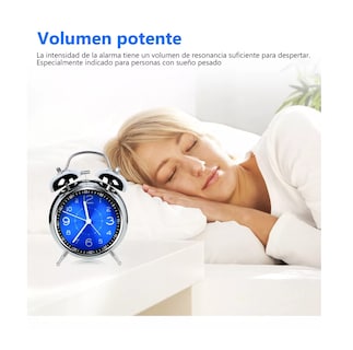 Foto 2 | Reloj Despertador Belug Estilo Vintage color Plata con Azul