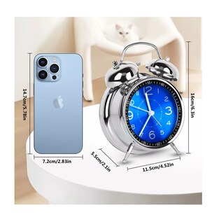 Foto 5 | Reloj Despertador Belug Estilo Vintage color Plata con Azul