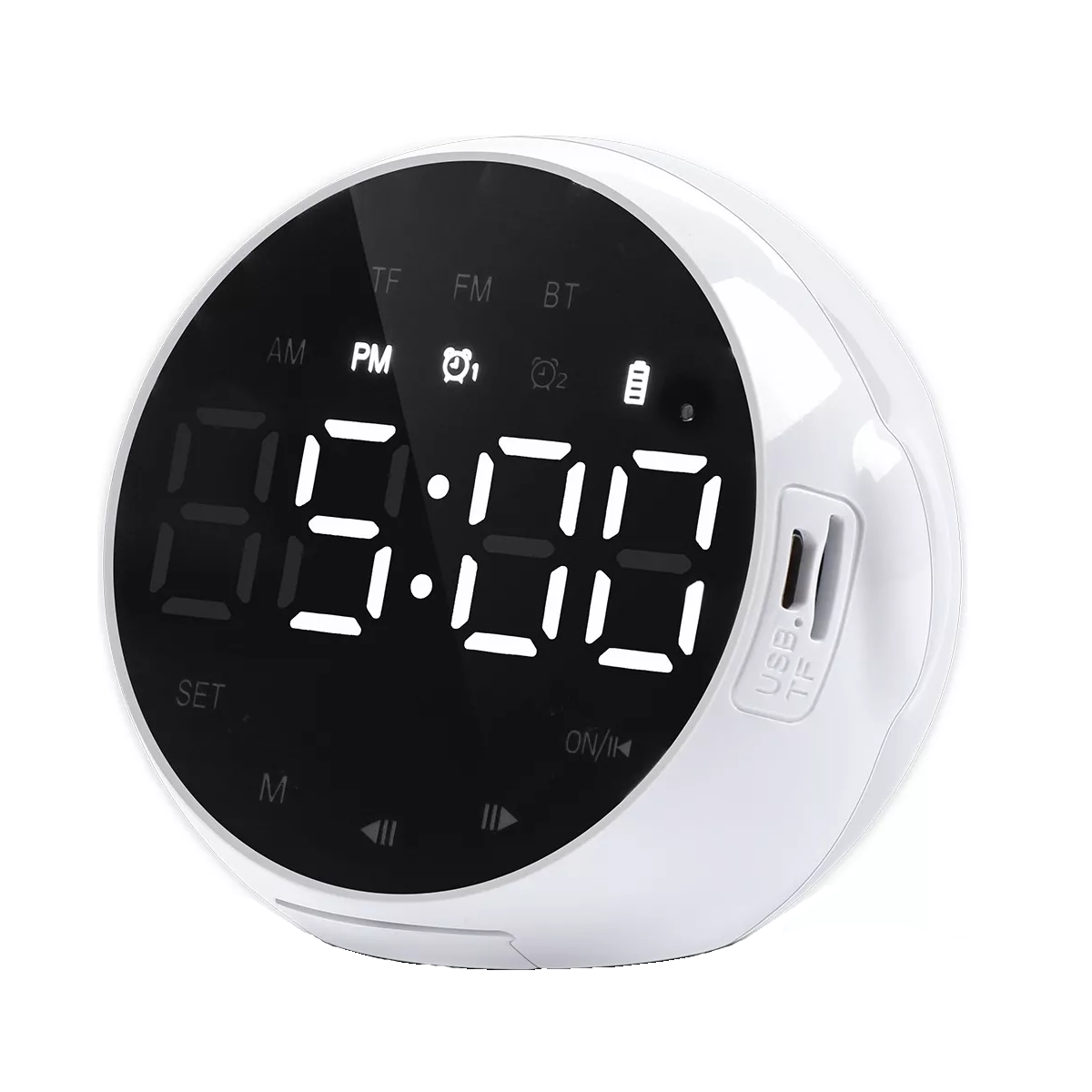 Foto 1 | Altavoz con Reloj Digital Despertador Eo Safe Imports Esi-8010 color Blanco Bluetooth Portátil