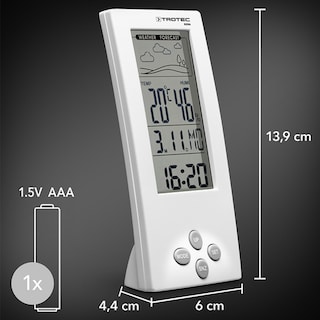 Foto 3 | Reloj Despertador Transparente Digital de Escritorio 4 en 1 con Estación Meteorológica Bz06 Trotec