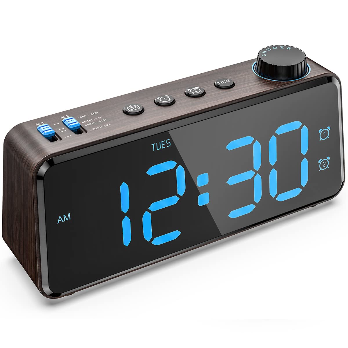 Despertador Anjank, Pantalla Led Digital, Doble Alarma, Azul - Venta Internacional.