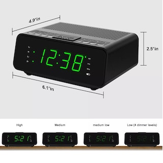 Foto 2 | Radio Reloj Fm/am Despertador Digital Para El Dormitorio Eo Safe Imports Esi-12963 Negro