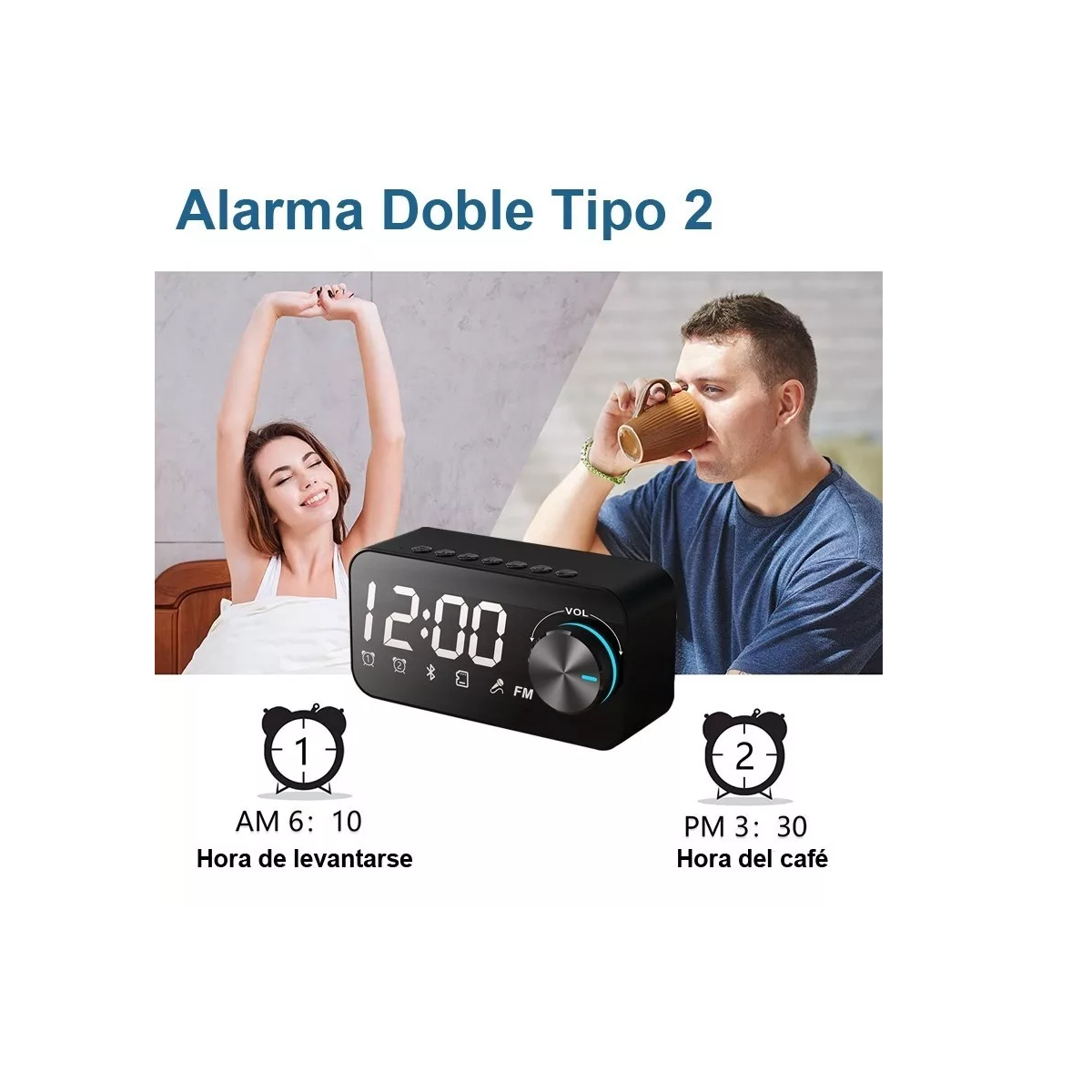 Foto 2 | Reloj Despertador Digital Led Con Bocina Bluetooth/radio/fm  Eo Safe Imports Esi-13034 Negro
