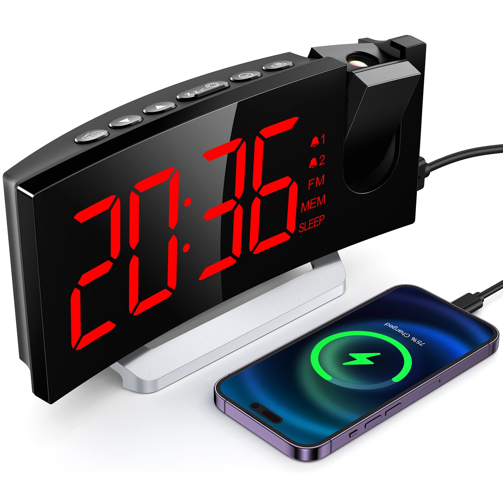 Reloj Despertador Digital Uptimus Con Luz Nocturna De 7 Colores Y Cargador Usb - Venta Internacional.