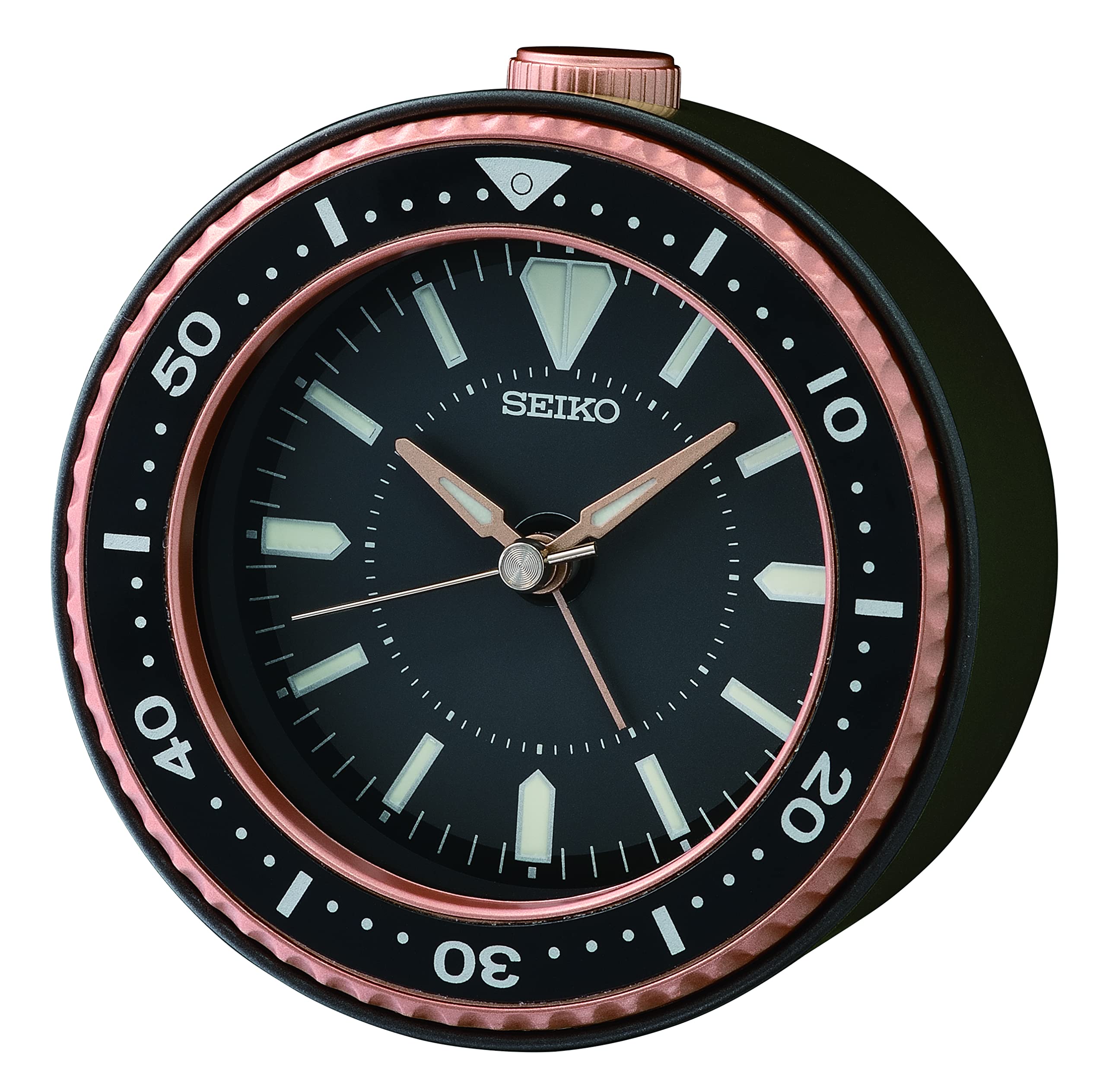 Despertador Seiko Mai Heritage Metalizado Negro y Dorado - Venta Internacional