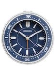 Despertador Seiko Mai Para Dormitorio Color Azul Metalizado Con Alarma Led - Venta Internacional