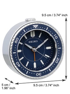 Foto 4 | Despertador Seiko Mai Para Dormitorio Color Azul Metalizado Con Alarma Led - Venta Internacional