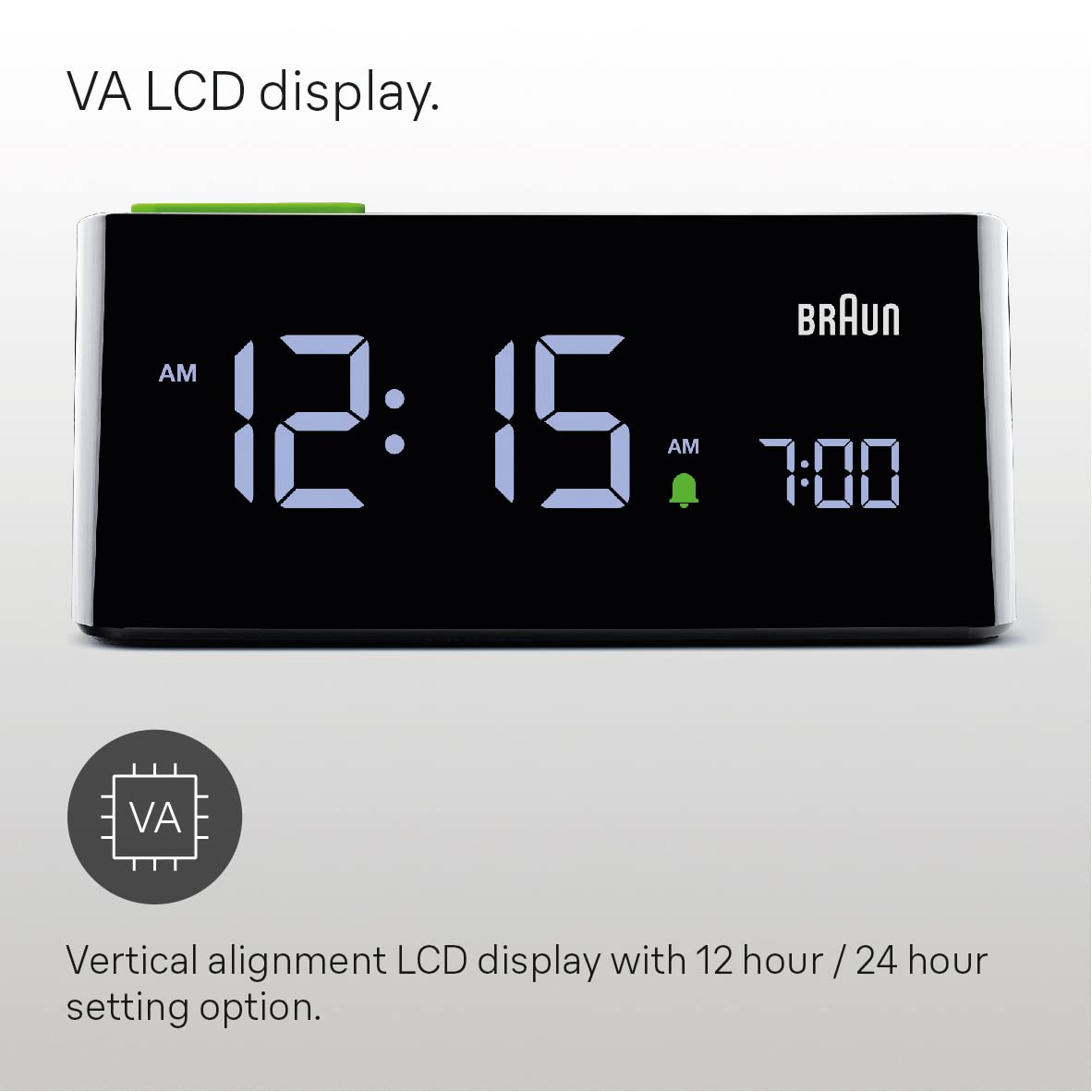 Foto 2 | Reloj Despertador Braun Digital Va Lcd con Almohadilla de Repetición - Venta Internacional