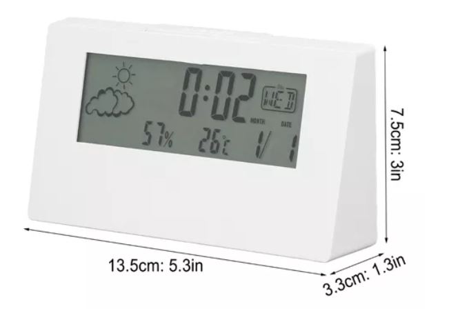 Foto 4 pulgar | Reloj Despertador Digital de Escritorio con Temperatura y Humedad Wünd